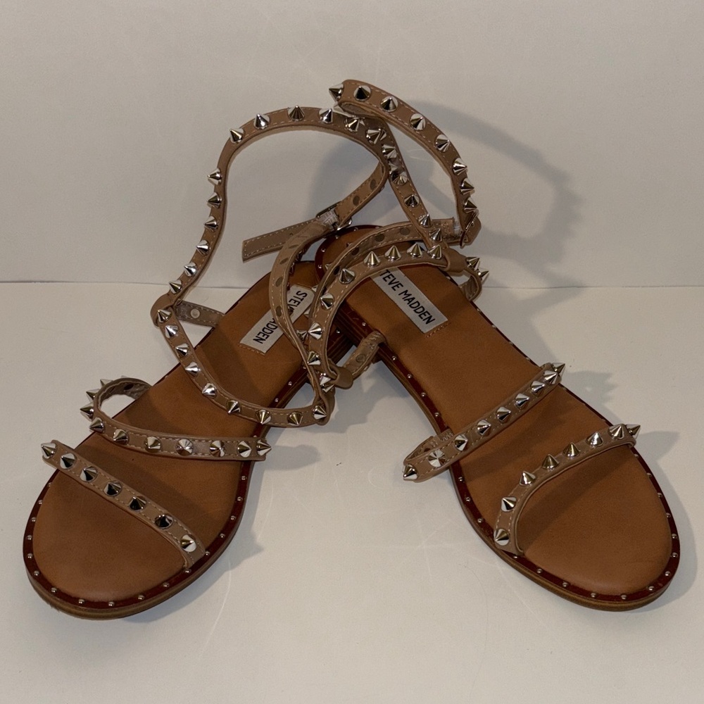 Steve Madden Brown Studded Sandals